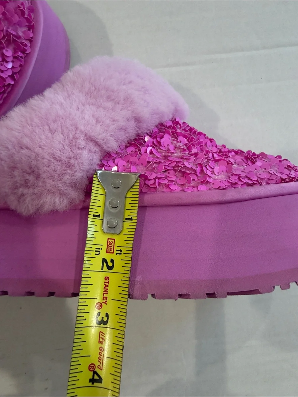 Uggs pink sequin faux slip on chunky fun kettle nib